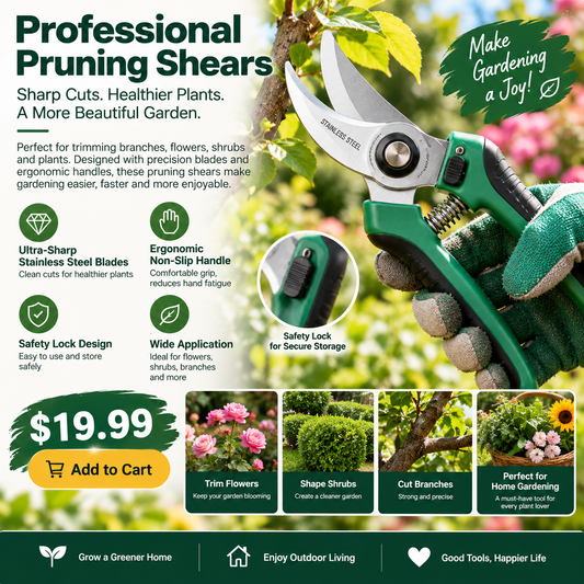 Professional Garden Pruning Shears with Stainless Steel Blades