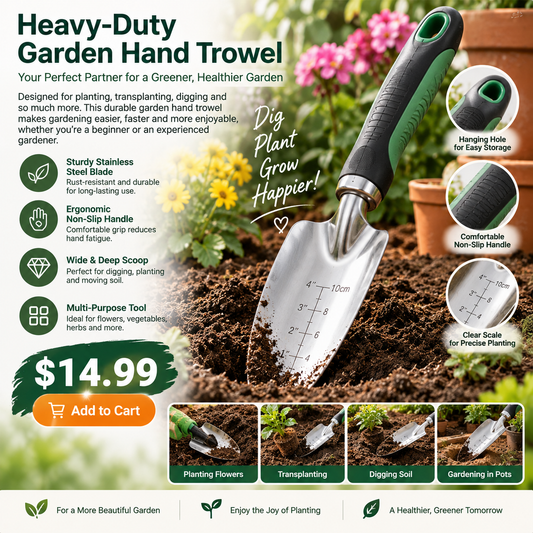 Heavy-Duty Stainless Steel Garden Hand Trowel
